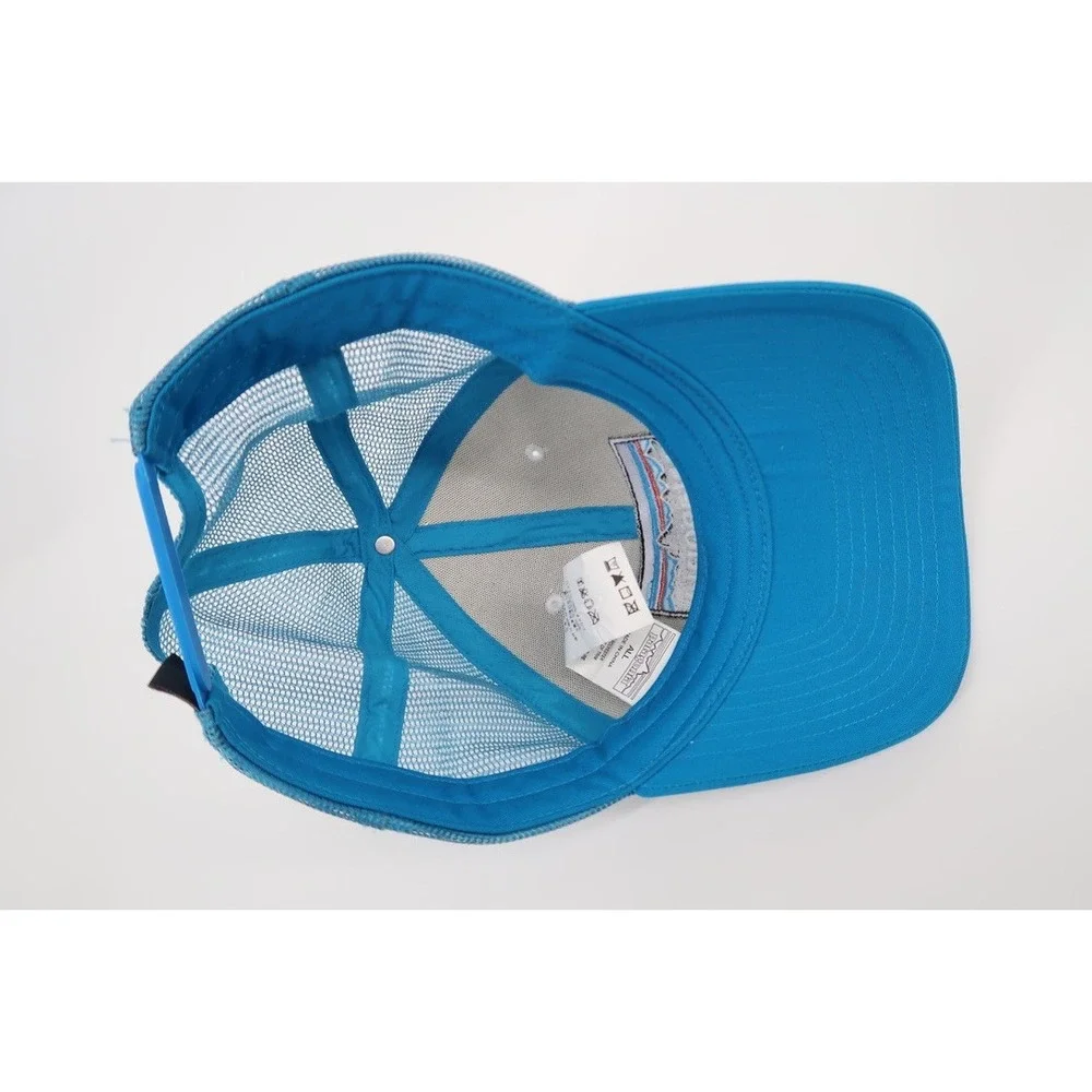 Patagonia P-6 Logo Trucker Hat White Vessel Blue Snapback Mesh Cap WVLB‎